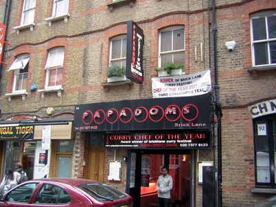 Papadoms the restaurant on Brick Lane