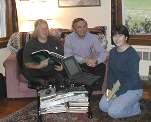 Sona and her exchange parents Barbara and Tomas Cernikovsky, at their house in Prattsville.