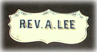 Reverend Addi Lee's name plate