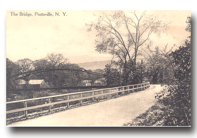 The bridge at Prattsville - click to return to postcard collection