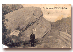 Big Rock in Prattsville - click to see full size postcard