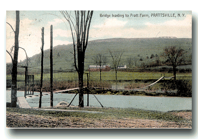 Foot Bridge leading to Pratt Farm - click to return to postcard collection