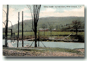Foot bridge across the Schoharie - click to see full size postcard