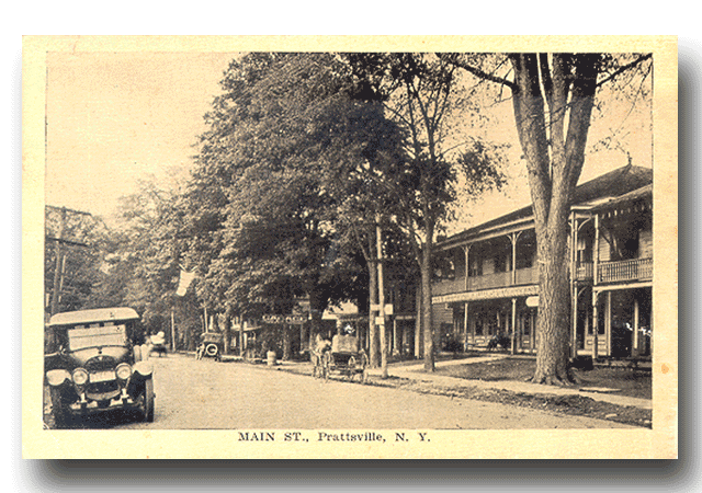 Main Street, Prattsville, 1922 - click to return to postcard collection