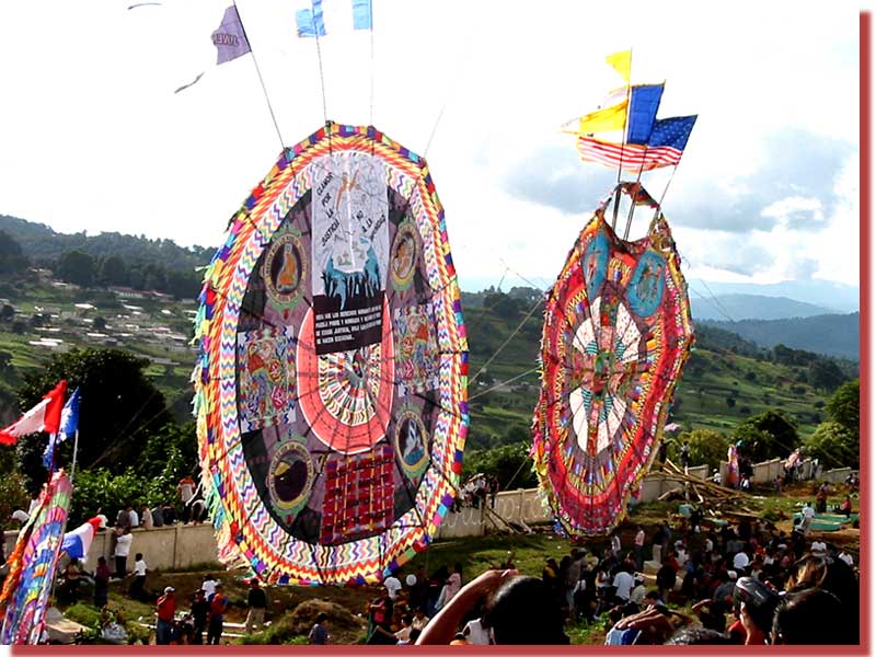 The GIGANTIC KITES of Santigao Sacatepequez.  Our district, county, whatever you call it, local administration of Guatemala, is called Sacatapequez.  It is high in the highlands and very interesting.