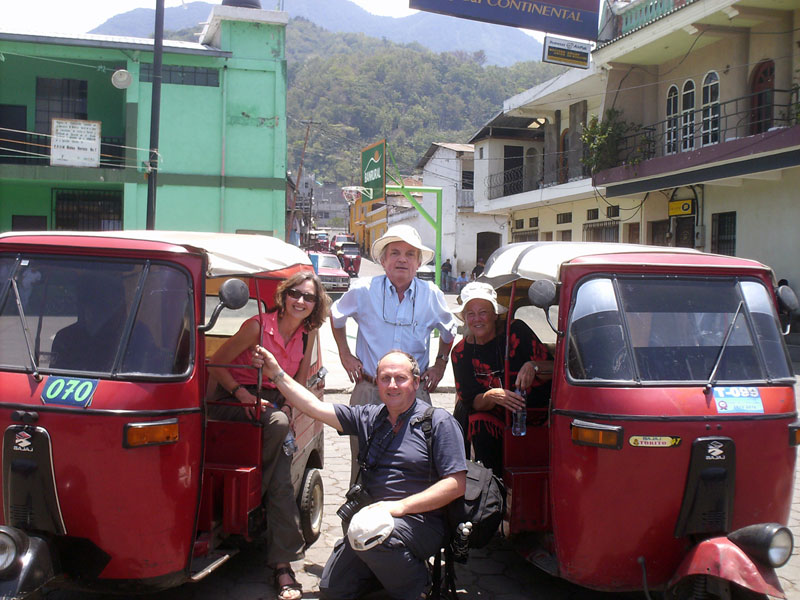 We went to Santiago Atitlan by boat and to Panabaj in two tuk-tuks ... click to see a larger image