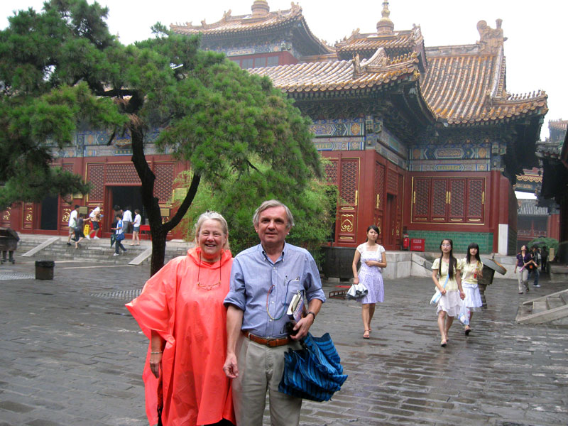 Inside the huge Lama Temple complex in central Beijing ... click to see a large image. 