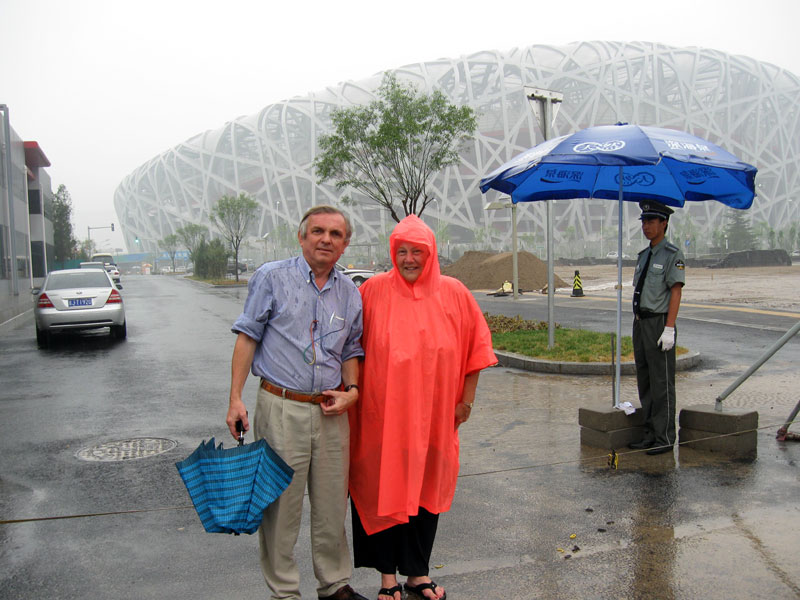 In front of the Olympic Stadium