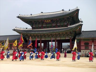 Changing of the guards at lunchtime ... click to see a large image