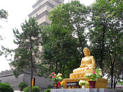 Great Goose Pagoda, built 652 A.D.  ... click to see a large image