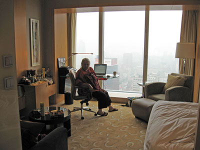 A view from our hotel onto Shanghai below ... click to see a much larger image 