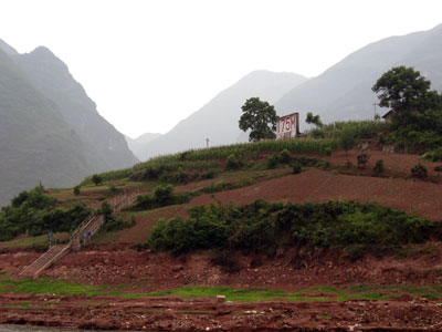 "175" sign almost at the top of the hill ... that's how high the water will go ... click to see a large image
