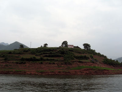 "175" sign almost at the top of the hill ... that's how high the water will go ... click to see a large image