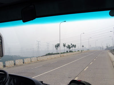 Also from the bus, lots and lots of power lines feeding China with electricity ... click to see a large image