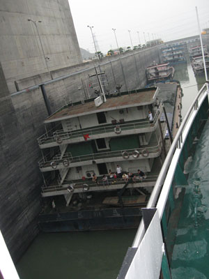 We shared the locks with several commercial ships ... click to see a much larger image 