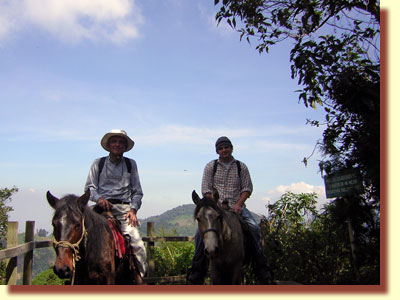 Pacaya volcano in November 2004, going up on horseback with David